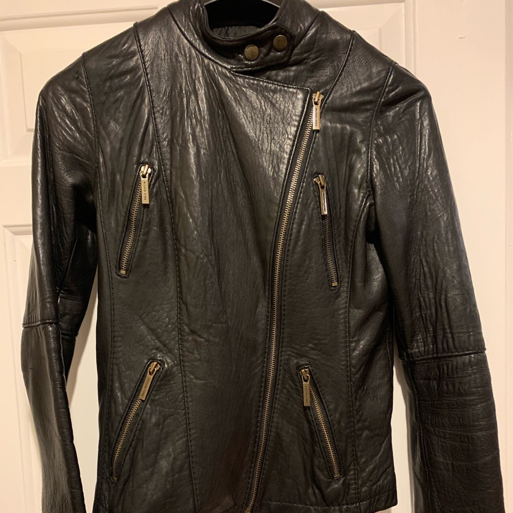 Leather biker jacket